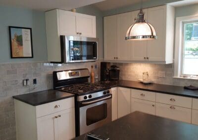 This is a kitchen tile backsplash project in Old Fort Cape Elizabeth Me
