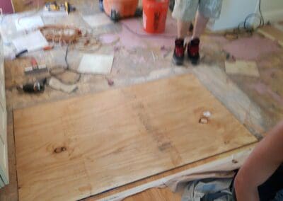 This is a flooring project in Portland ME