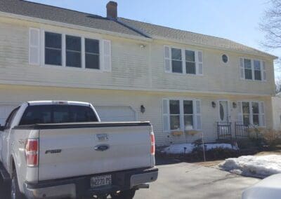 This is an exterior painting project in Saco ME