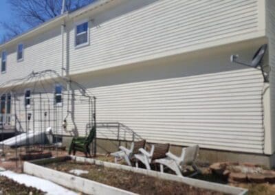 This is an exterior painting project in Saco ME