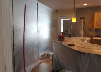 This is a cabinet painting project in Biddeford ME