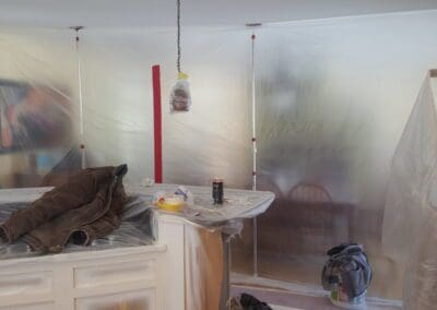 This is a cabinet painting project in Biddeford ME