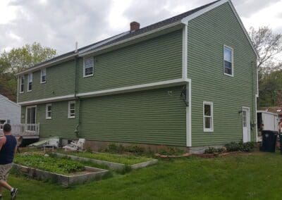 This is an exterior painting project in Saco ME
