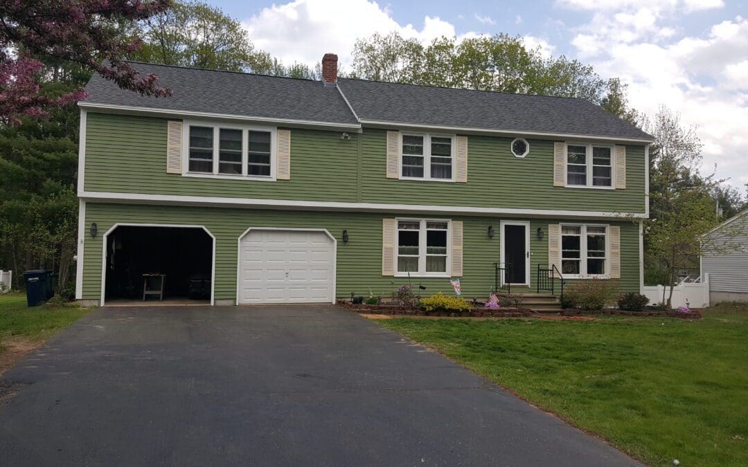 This is an exterior painting project in Saco ME