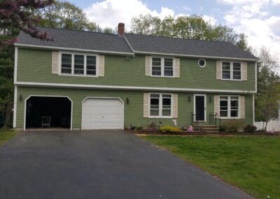This is an exterior painting project in Saco ME