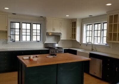 This is a kitchen cabinet painting project in Longwoods Rd Cumberland Me