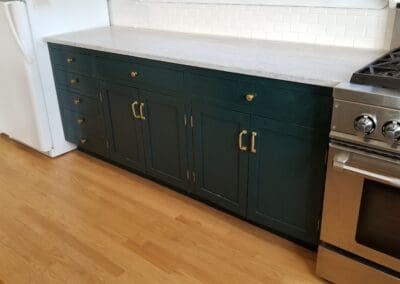 This is a kitchen cabinet painting project in Longwoods Rd Cumberland Me