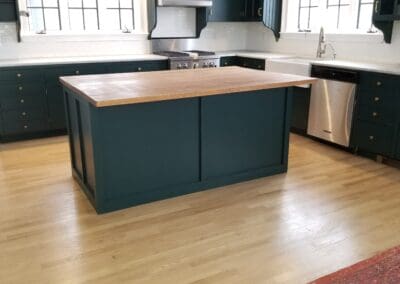 This is a kitchen cabinet painting project in Longwoods Rd Cumberland Me