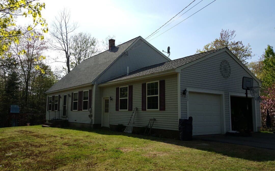 This is a roofing project in 302 Windham Me