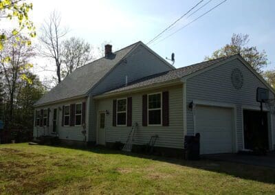 This is a roofing project in 302 Windham Me